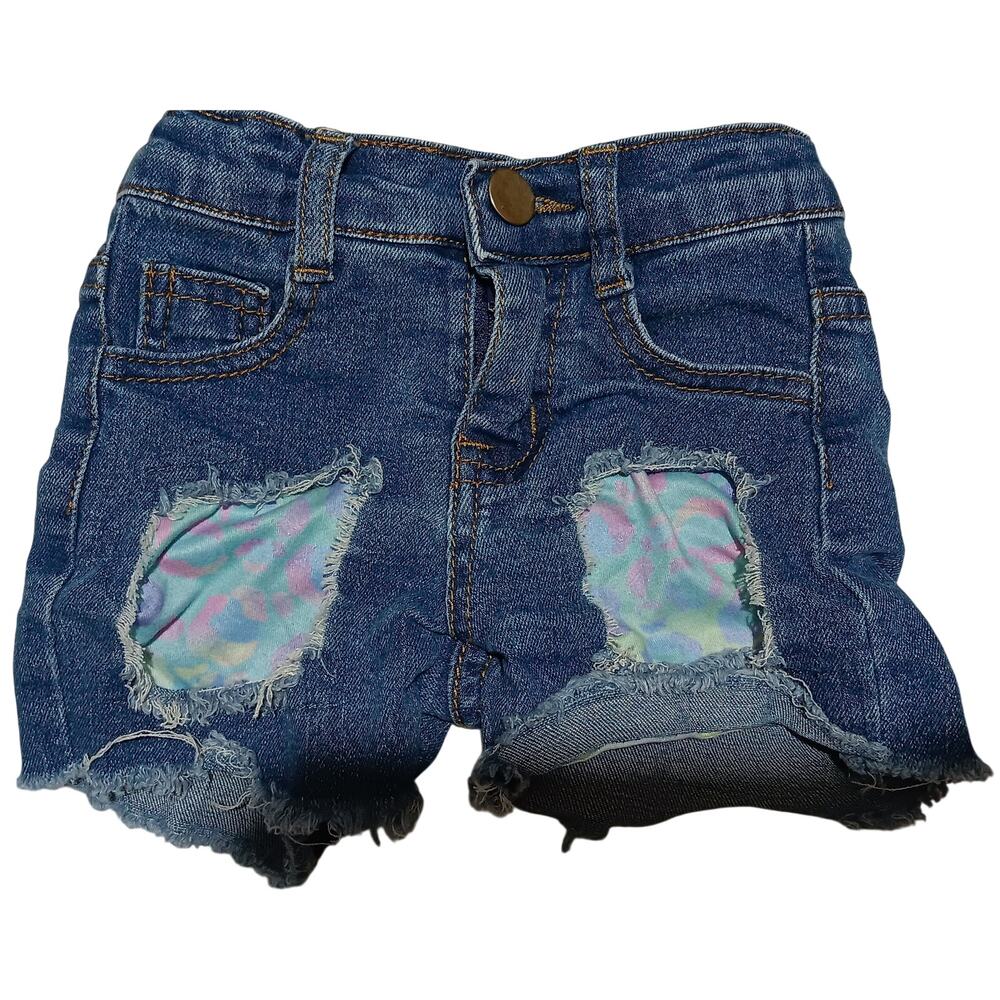 Pete Lucy Toddler Jean Shorts 12-18 mths Distressed Frayed Fabric Cutout Holes